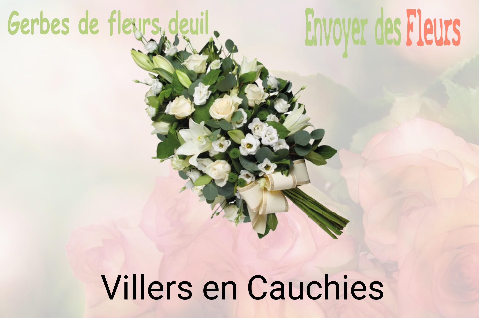 Gerbe de fleurs de deuil livrée à Villers-en-Cauchies